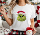 Grinch red Faux Yarn DTF Transfers