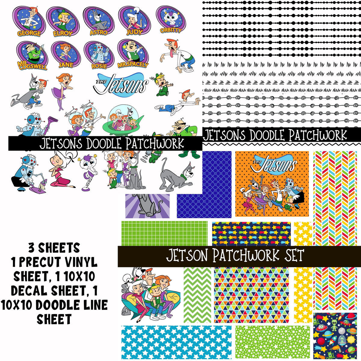 Jetsons Doodle Patchwork Set