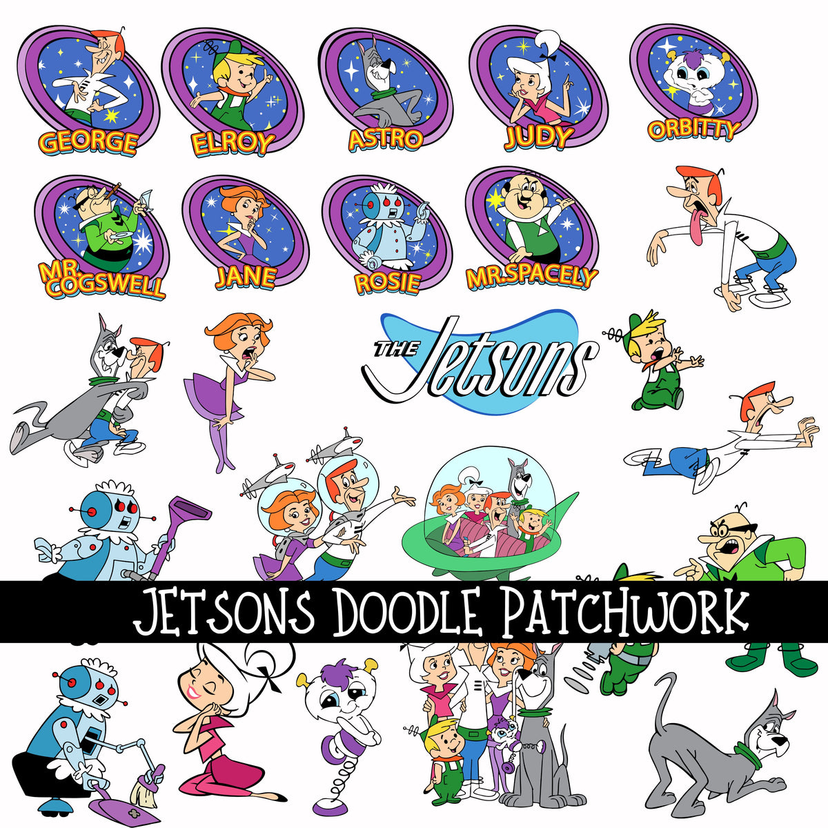 Jetsons Doodle Patchwork Set