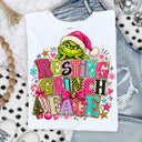 Resting Grinch Face Pink DTF Transfers