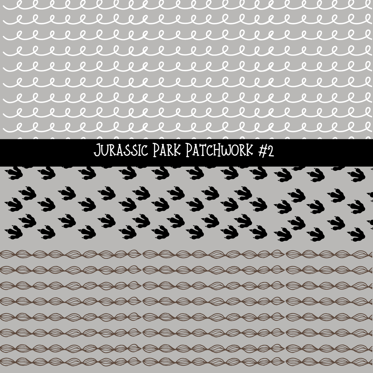 Jurassic Doodle Patchwork Set (2 variations)