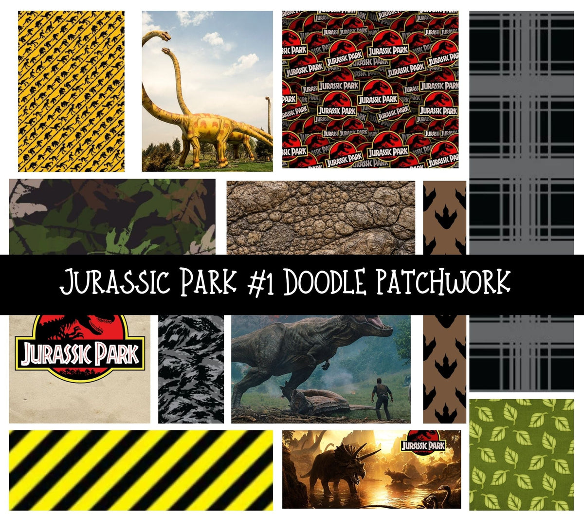 Jurassic Doodle Patchwork Set (2 variations)
