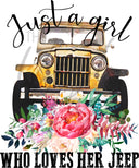 Just A Girl Who Loves Her Jeep UV DTF Decal