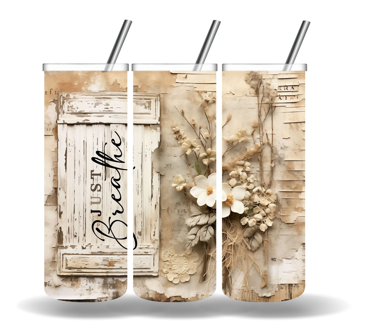 Just Breathe vinyl tumbler wraps