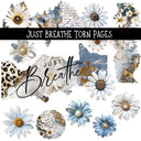 Just Breathe Torn Pages - UV DTF Decal sheet