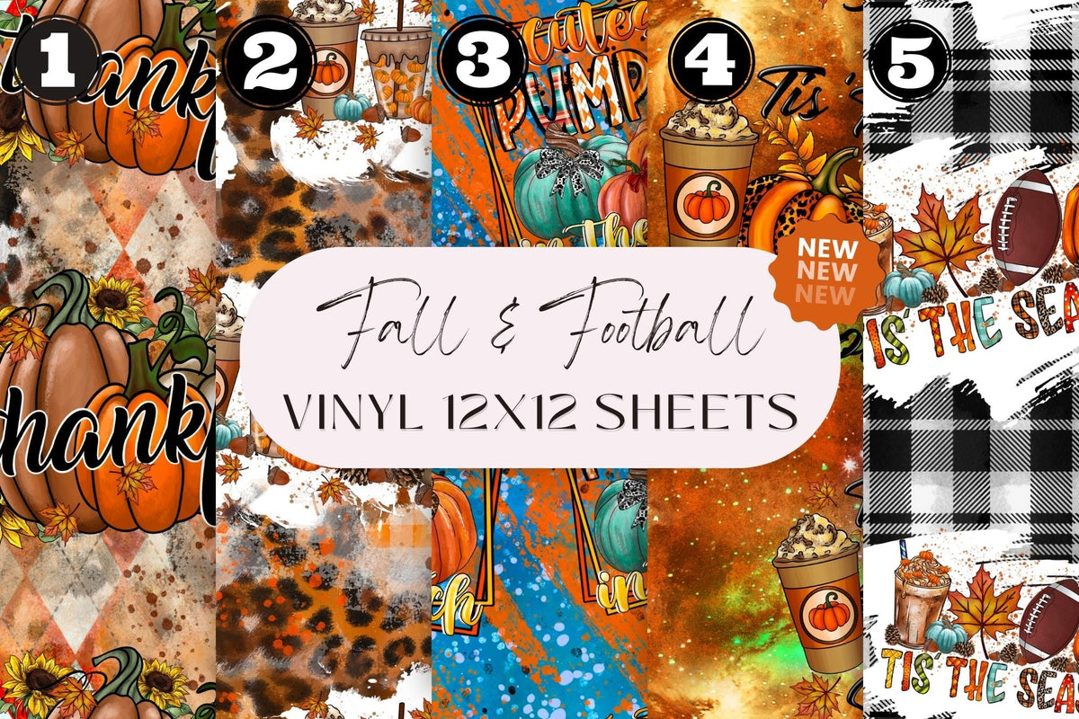 Fall & Football 12x12 Vinyl collection- 5 Deigns