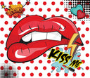 Kiss Me Pop Art 20 or 30 oz Skinny Adhesive Vinyl Wrap