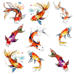 Koi UV DTF Decal sheet