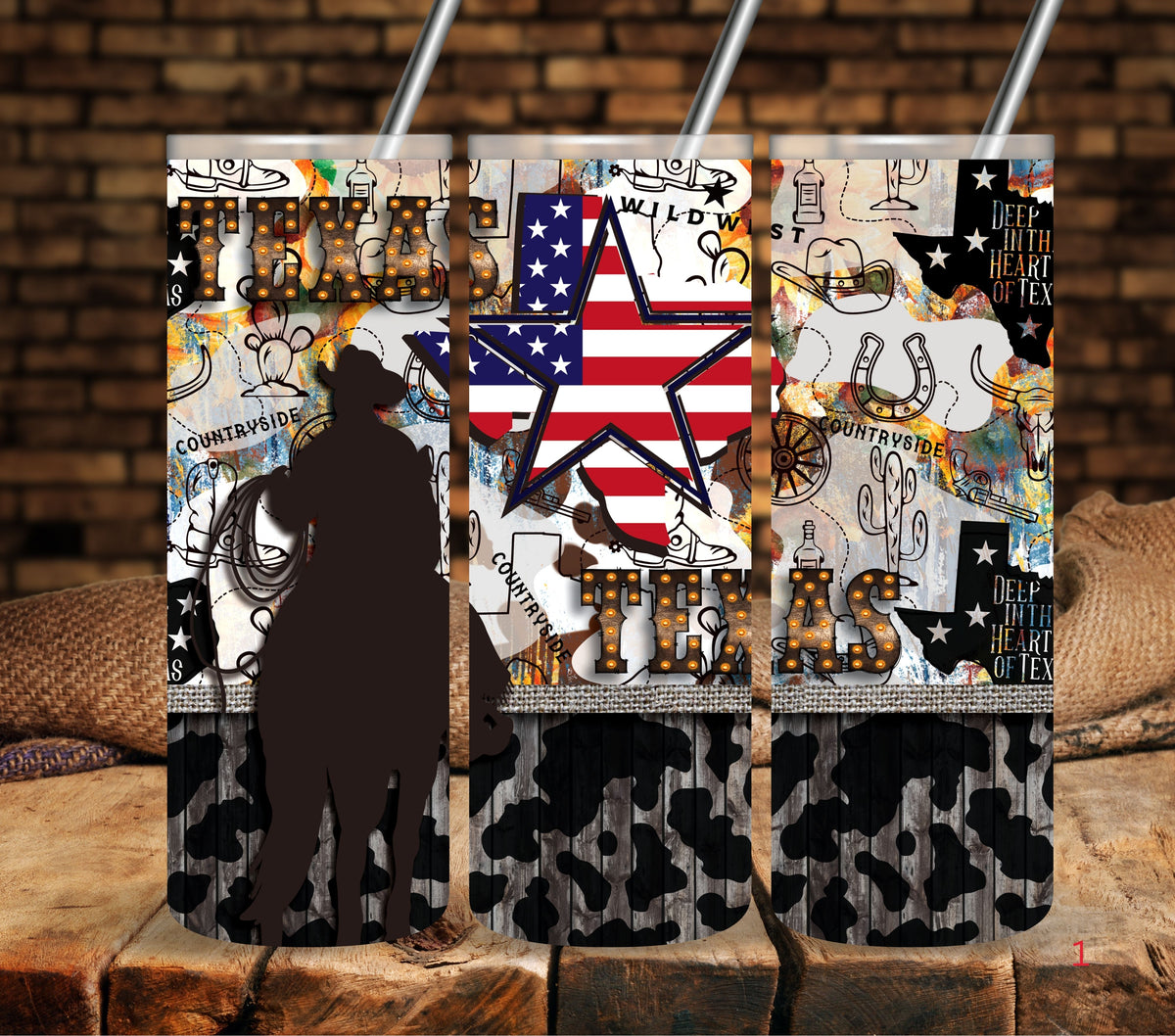 Texas Western Vinyl tumbler wraps