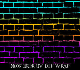 Neon Brick UV DTF tumbler wraps