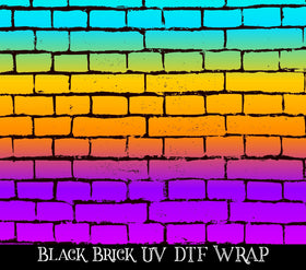 Black Brick UV DTF tumbler wraps