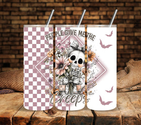 People give me the creeps floral Vinyl tumbler wraps