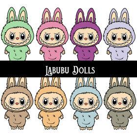 Labubu Dolls 2 Decal sheet UV DTF Decal sheet
