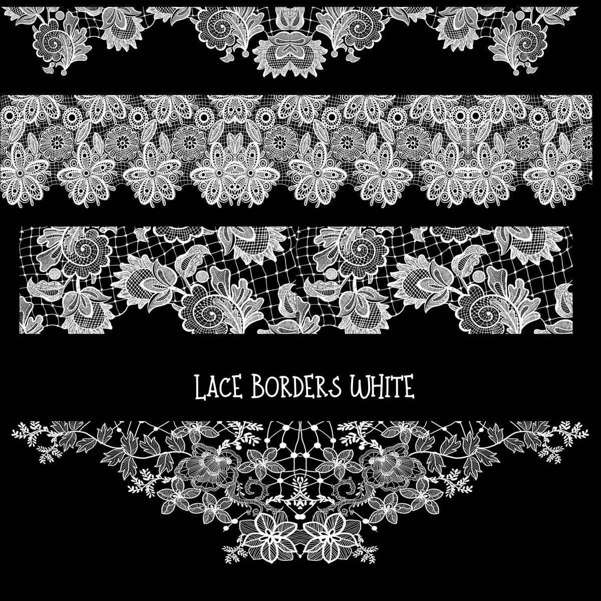 Lace Borders UV DTF Decal sheets