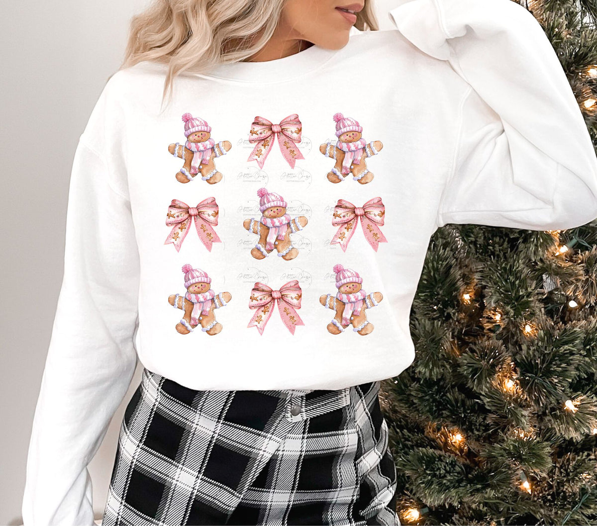 Gingerbread and Bows DTF Transfer