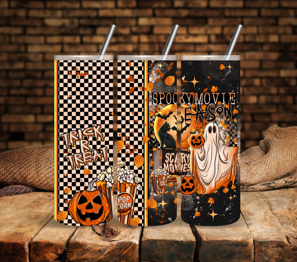 Spooky Movie Season Vinyl Tumbler wrap