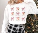 Pink Santa and Bows DTF Transfer