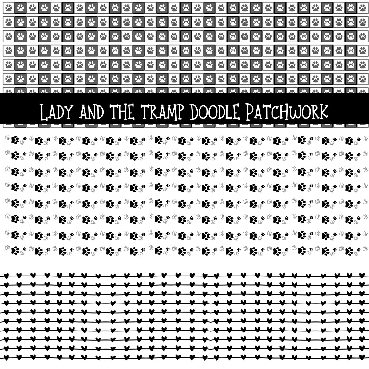 Lady and the Tramp Doodle Patchwork Set