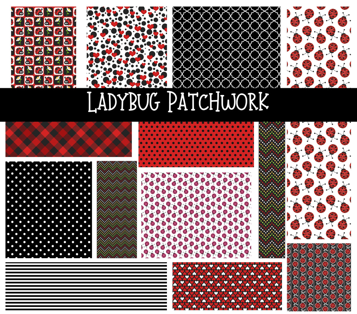Ladybug Doodle Patchwork Set