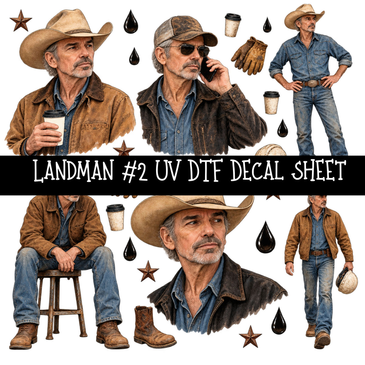 Landman UV DTF Decal sheets 14 Designs available