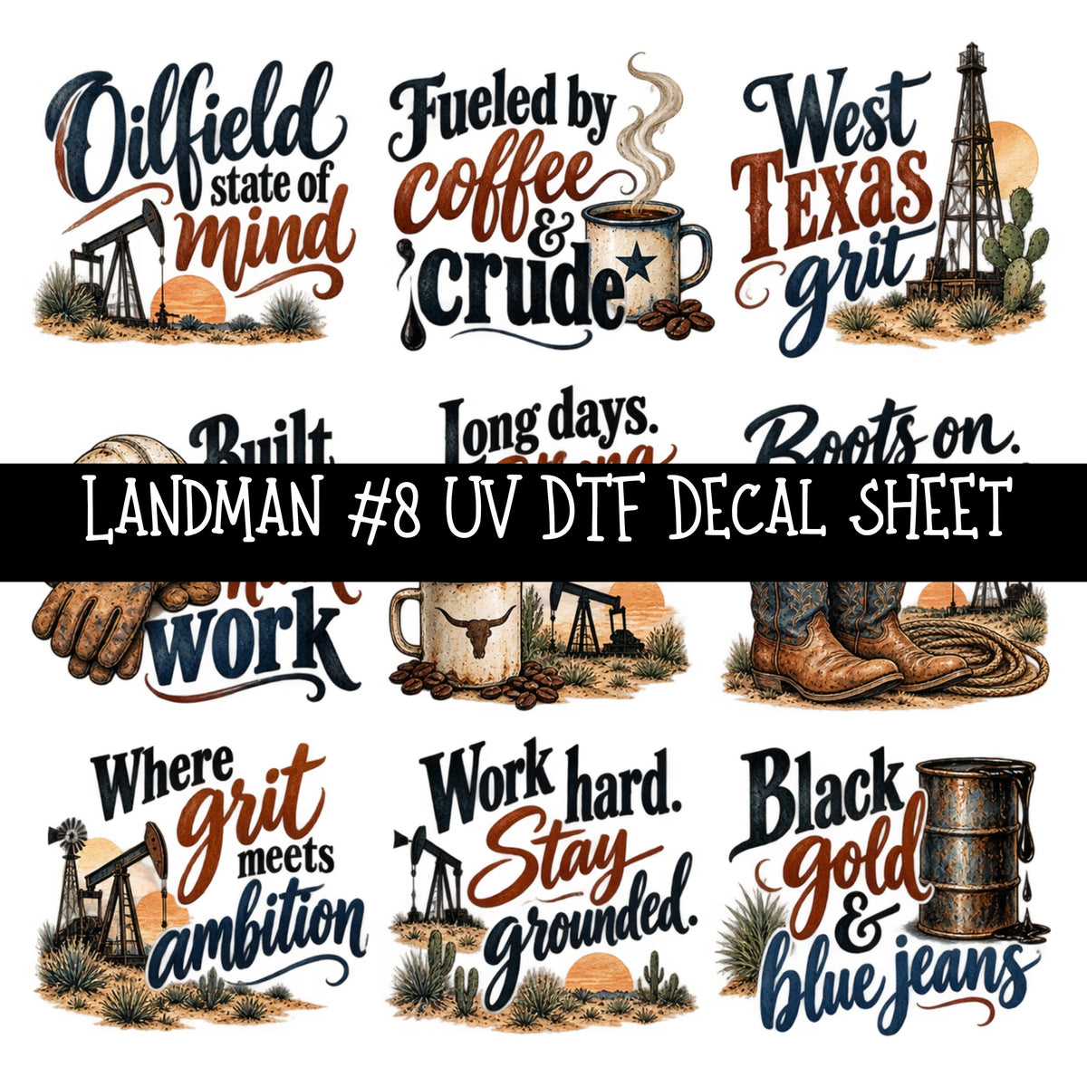 Landman UV DTF Decal sheets 14 Designs available