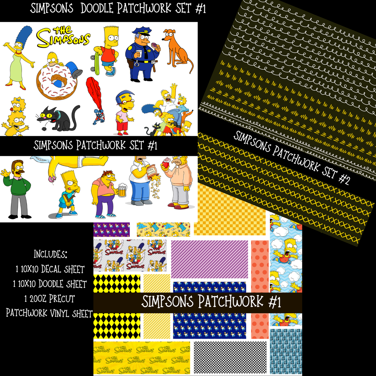 Simpsons Doodle Patchwork (2 variants)