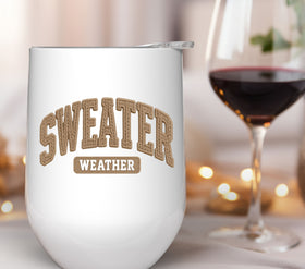 Sweater weather Taupe Faux Yarn UV DTF Decals