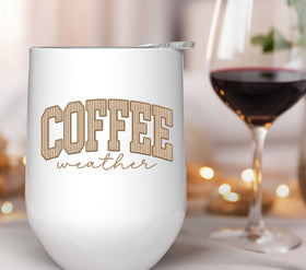 Coffee Weather Faux embroidery UV DTF Decals