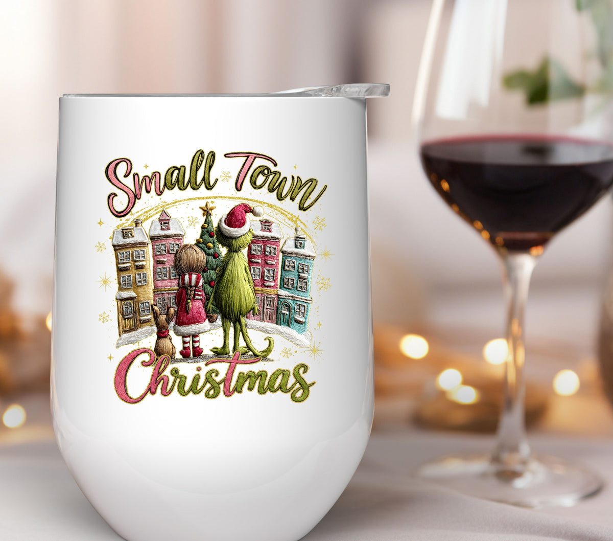 Small Town Christmas Grinch  UV DTF Decals