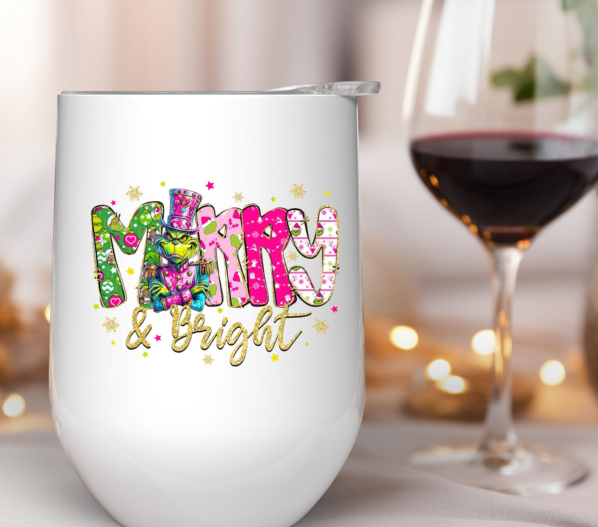 Merry and Bright Grinch UV DTF Decals