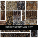 Leather Fringe Print Patchwork precut vinyl sheet available in 12x12 or 6x6 sizes