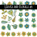 Leaves and Florals UV DTF Decal sheets 2 Design Options