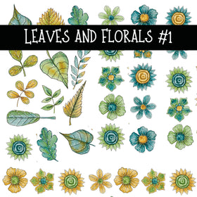 Leaves and Florals UV DTF Decal sheets 2 Design Options