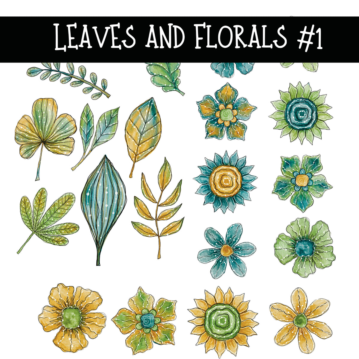Leaves and Florals UV DTF Decal sheets 2 Design Options