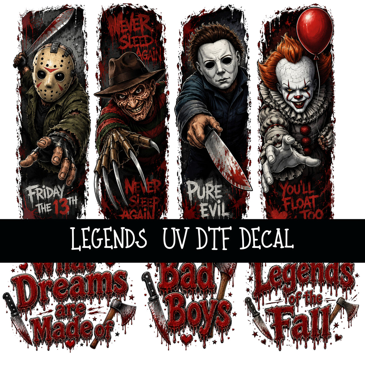 Legends UV DTF Decal sheets