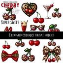 Leopard Cherry UV DTF Decal Sheet