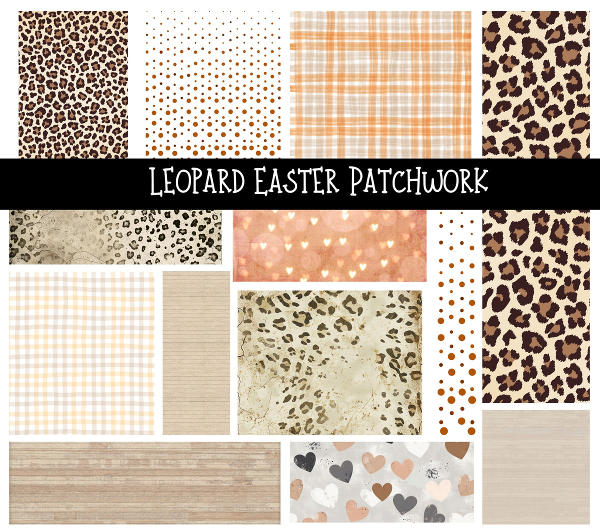 Leopard Easter Doodle Patchwork Set