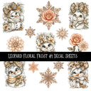 Leopard Floral Frost  Decal sheets 4 designs available