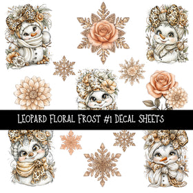 Leopard Floral Frost  Decal sheets 4 designs available