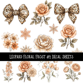 Leopard Floral Frost  Decal sheets 4 designs available