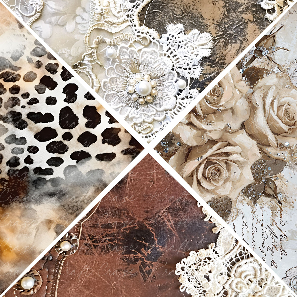 Leopard lace and floral Vsplit Precut Vinyl
