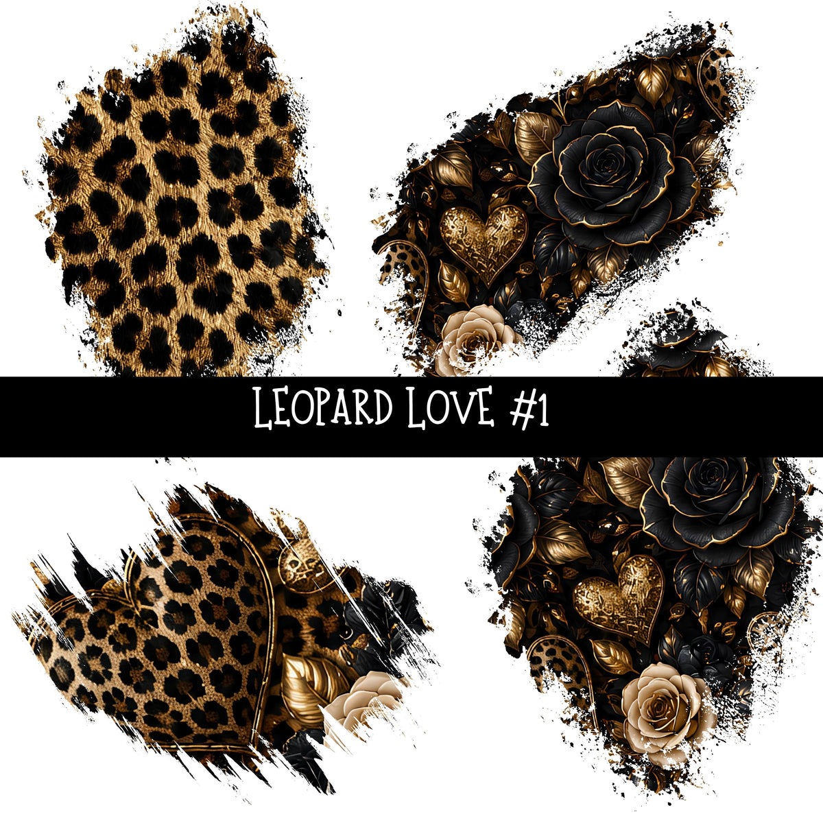 Leopard Love Torn Pages UV DTF Decal sheets 7 Designs available