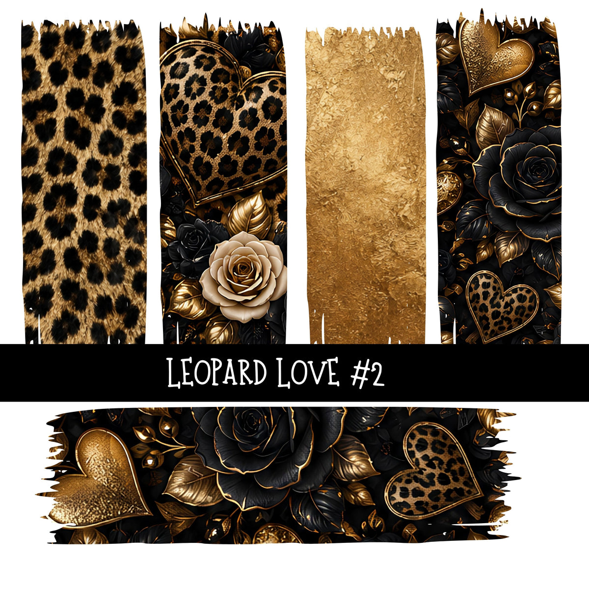 Leopard Love Torn Pages UV DTF Decal sheets 7 Designs available