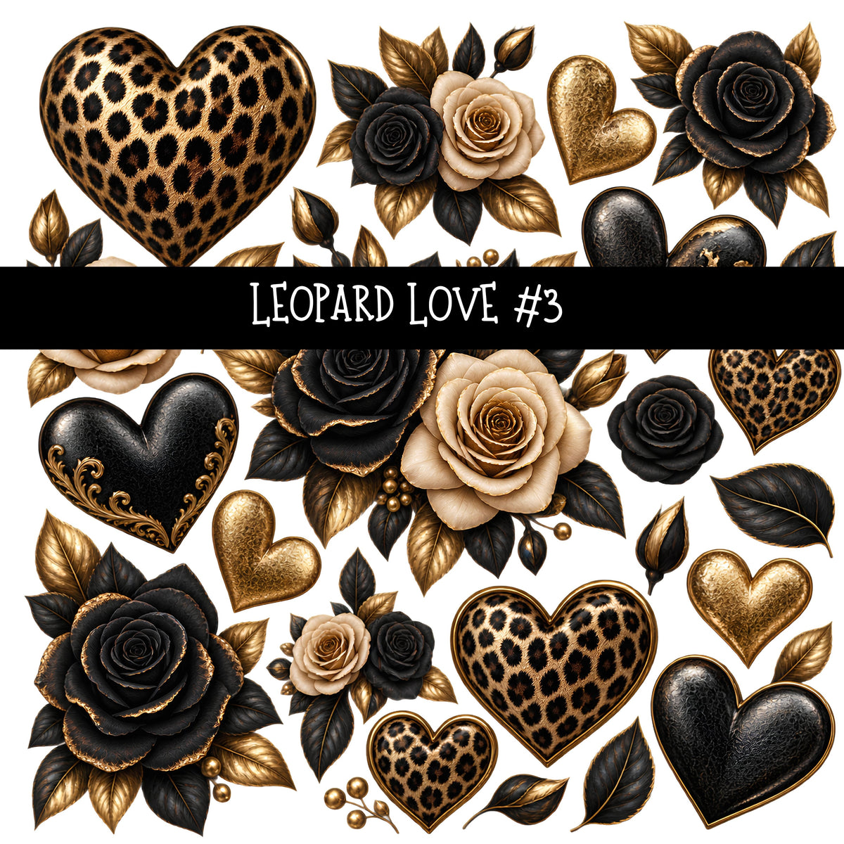 Leopard Love Torn Pages UV DTF Decal sheets 7 Designs available