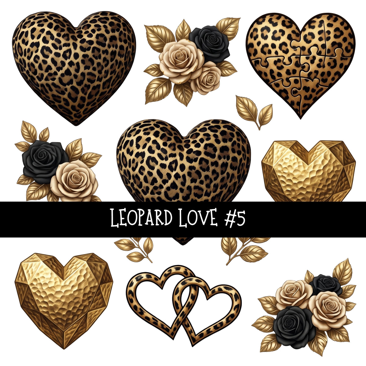 Leopard Love Torn Pages UV DTF Decal sheets 7 Designs available