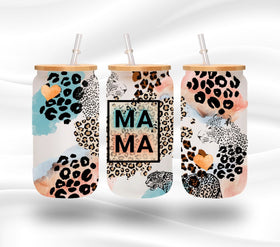 Leopard Mama UV DTF 160z Libbey Wrap