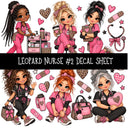 Leopard Nurse UV DTF Decal sheets 11 Designs available
