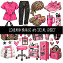 Leopard Nurse UV DTF Decal sheets 11 Designs available