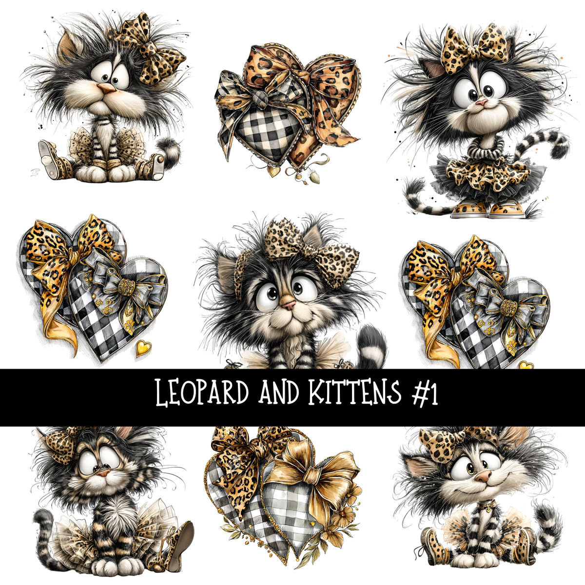Leopard and Kittens UV Decal sheets 2 to choose from