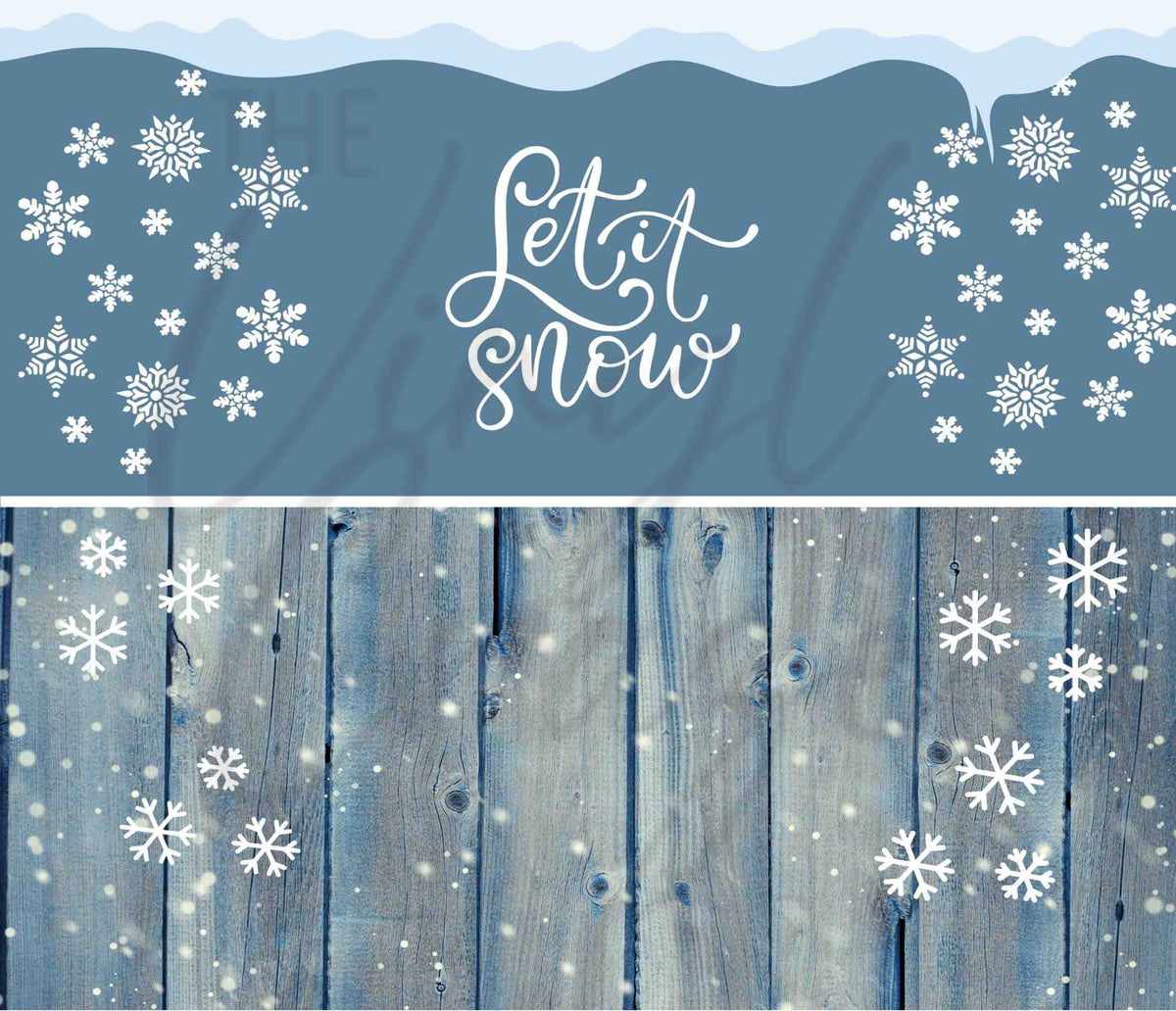 Let It Snow Wood Background Wrap